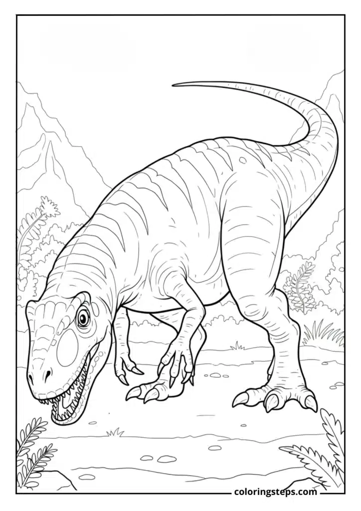 Allosaurus Hunting Scene