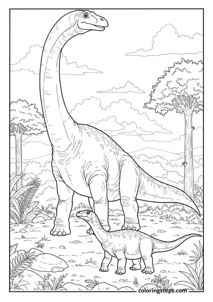Argentinosaurus Mother and Baby