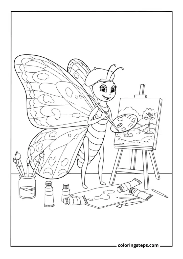 Artist Butterfly Painting