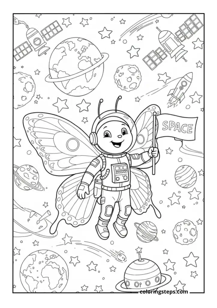 Butterfly Astronaut in Space