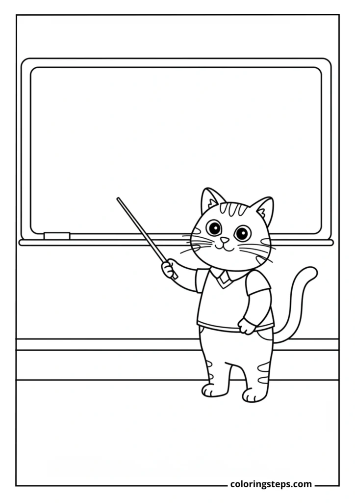 Cat Teacher at Blackboard