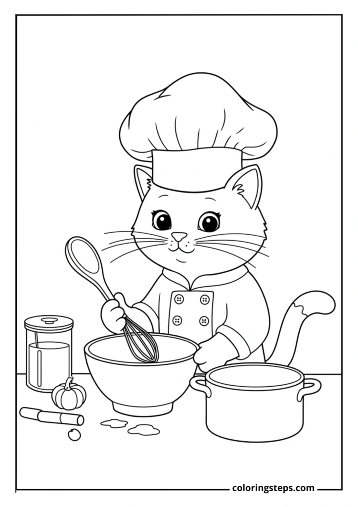 Chef Cat Cooking
