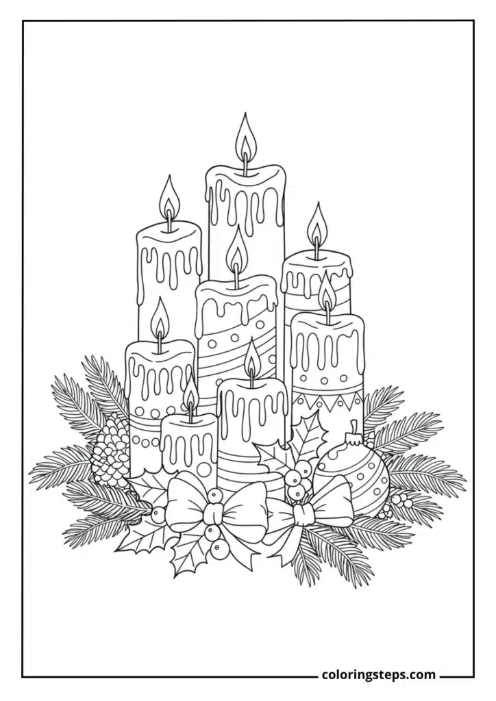 Christmas Candles and Holly