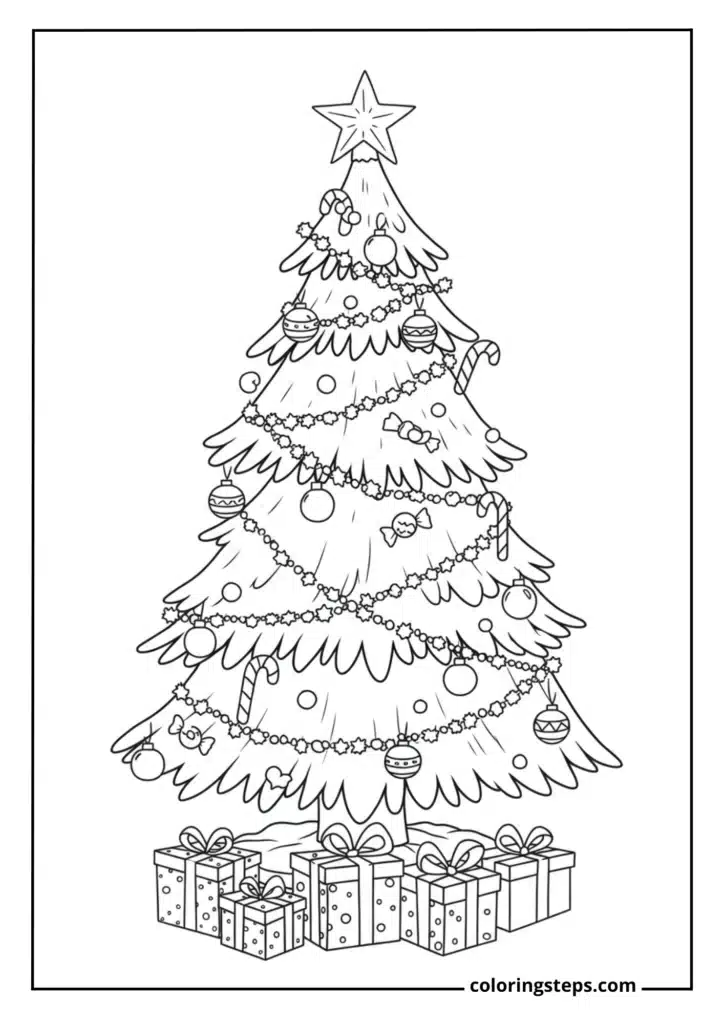 Decorated Tree with Garland