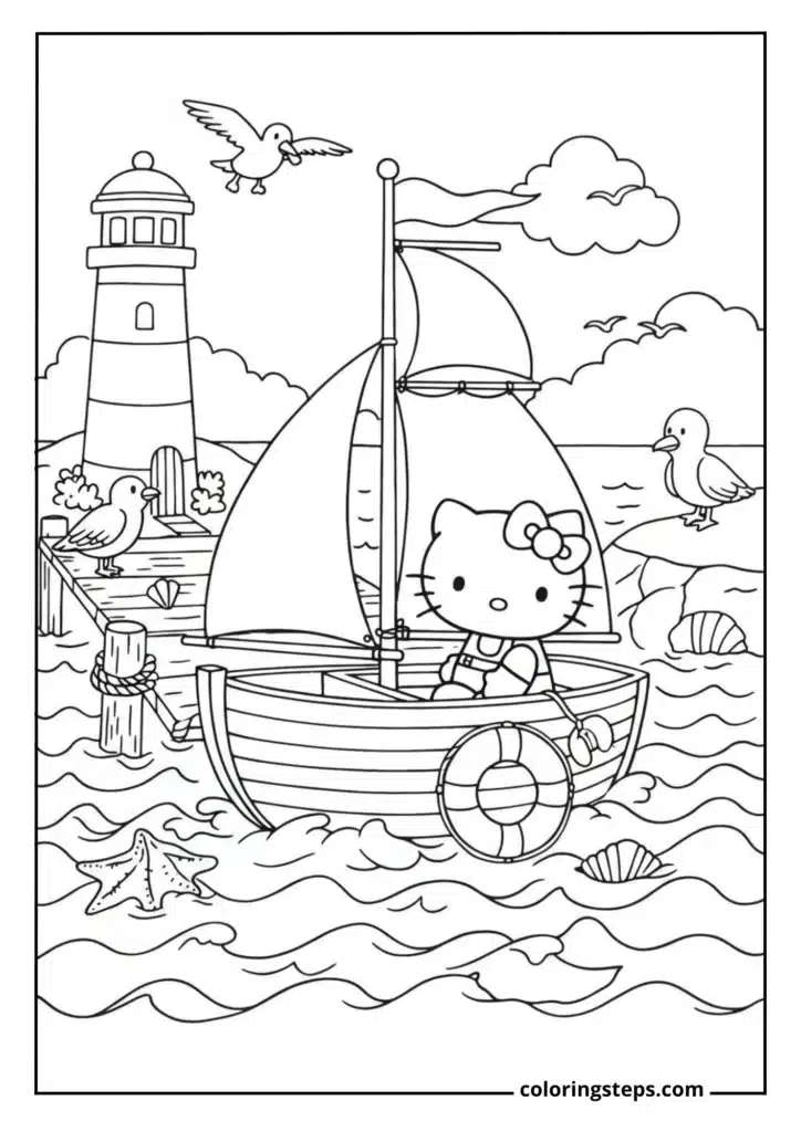 Hello Kitty Sailboat Captain