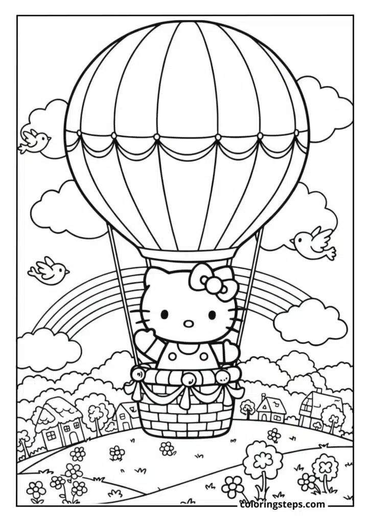 Hello Kitty in a Hot Air Balloon Adventure