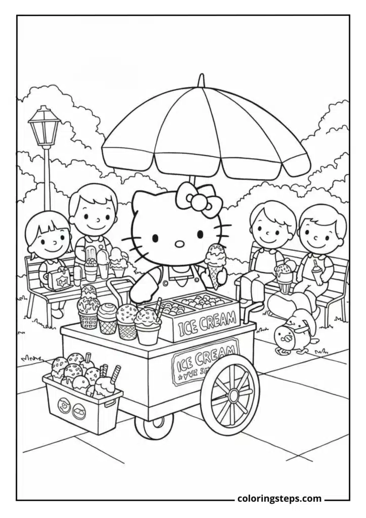 Ice Cream Vendor Hello Kitty
