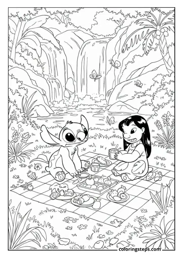 Picnic by the Waterfall