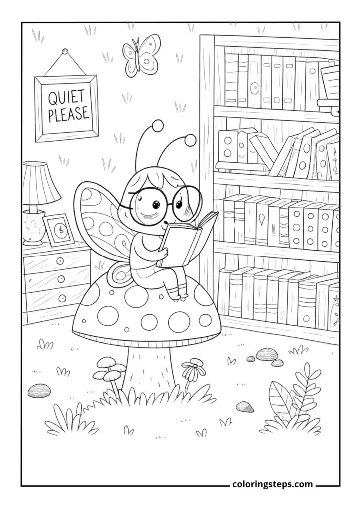 Reading Butterfly in the Library