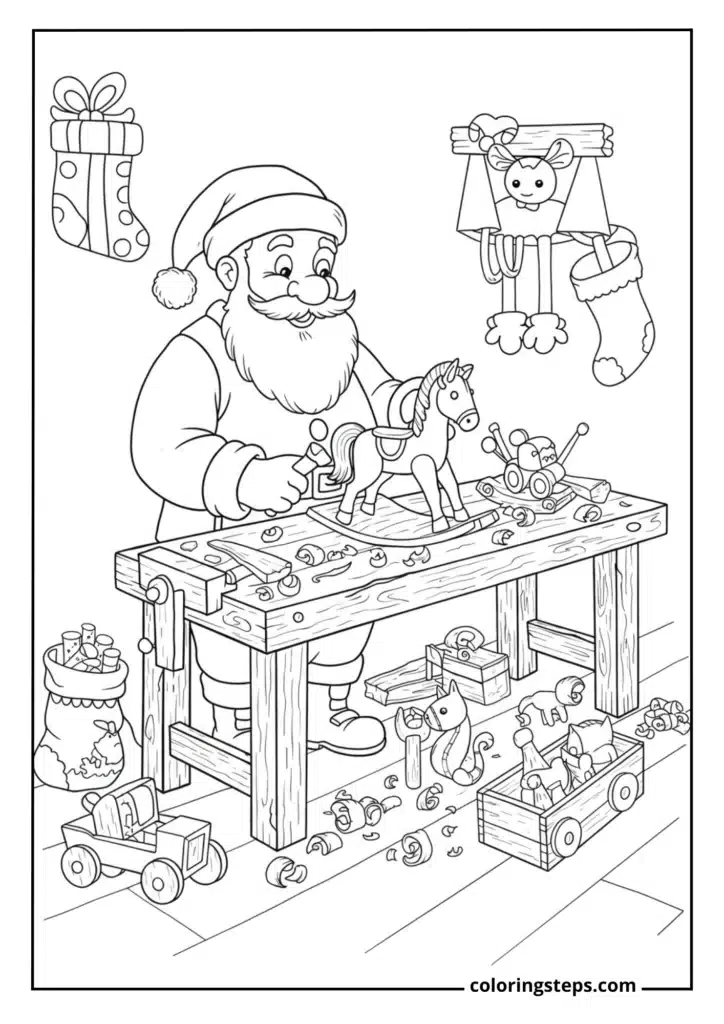 Santa Making Toys