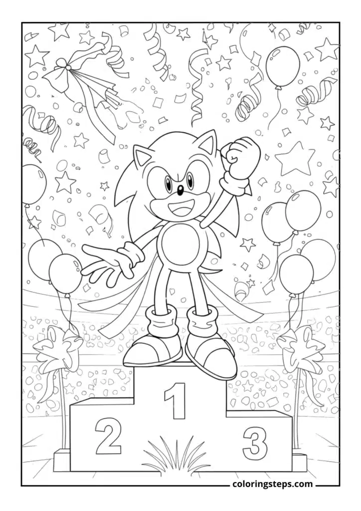 Sonic Celebrating Victory