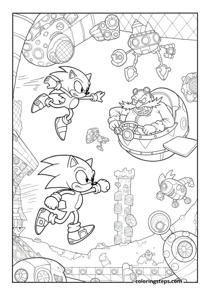 Sonic vs. Dr. Robotnik Battle Scene