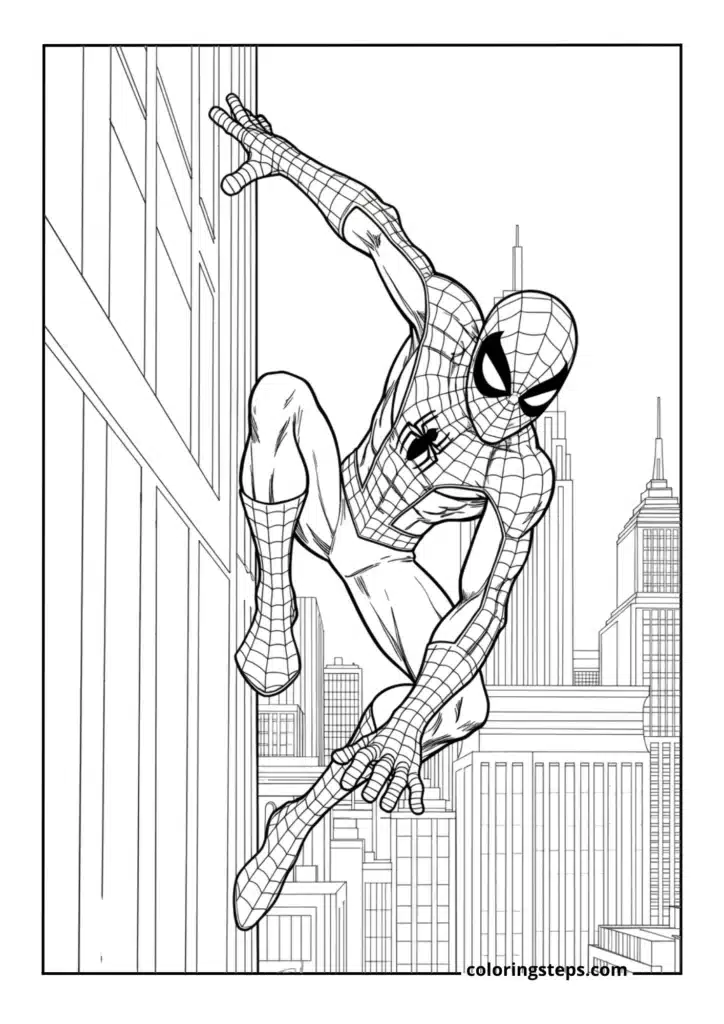 Spider-Man Climbing Building