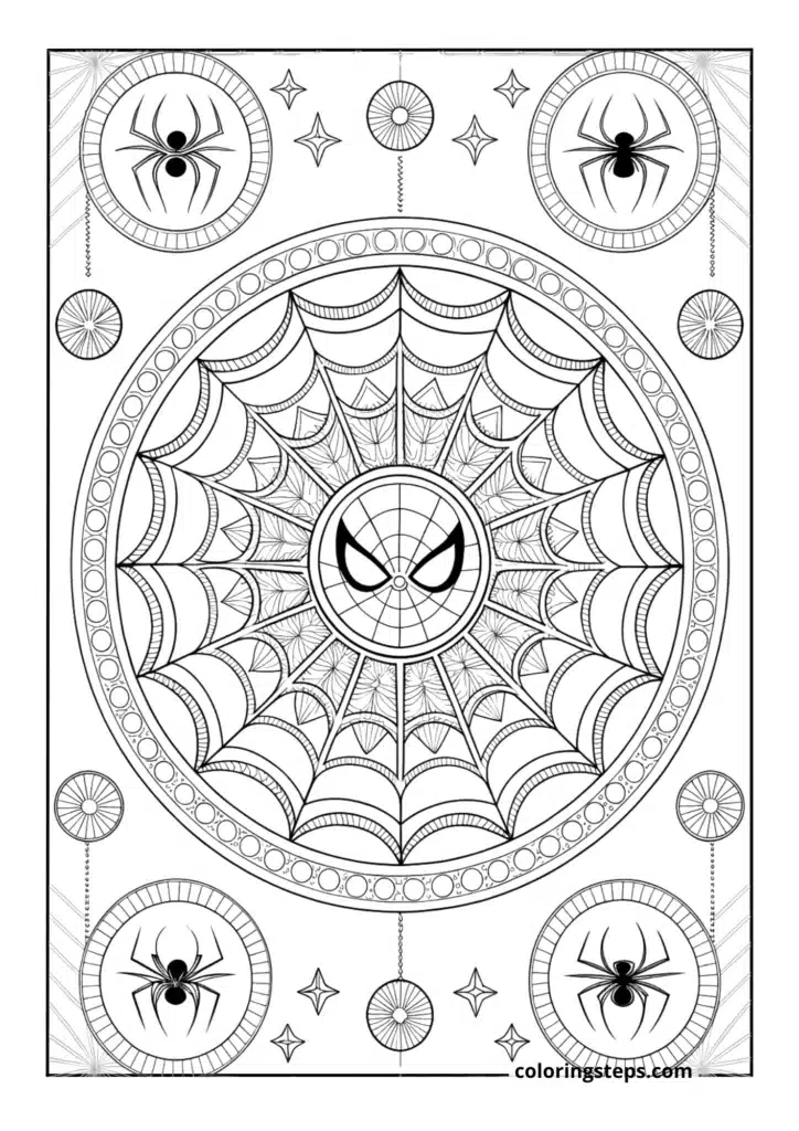 Spider-Man's Web Pattern Mandala