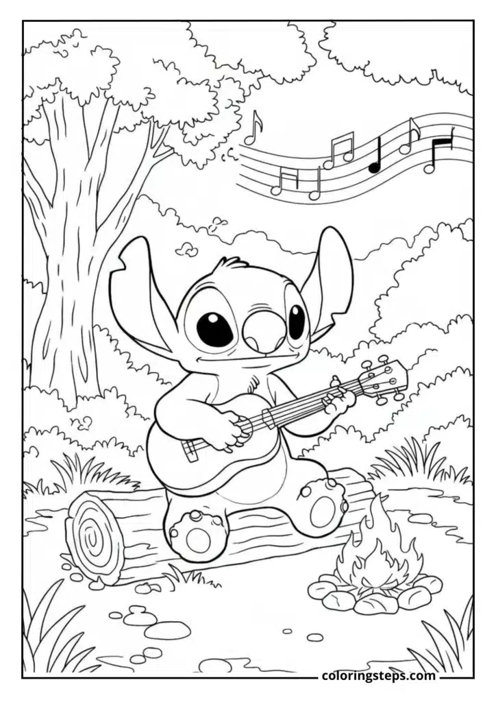 Stitch Playing Music