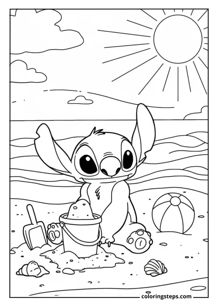 Stitch at the Beach
