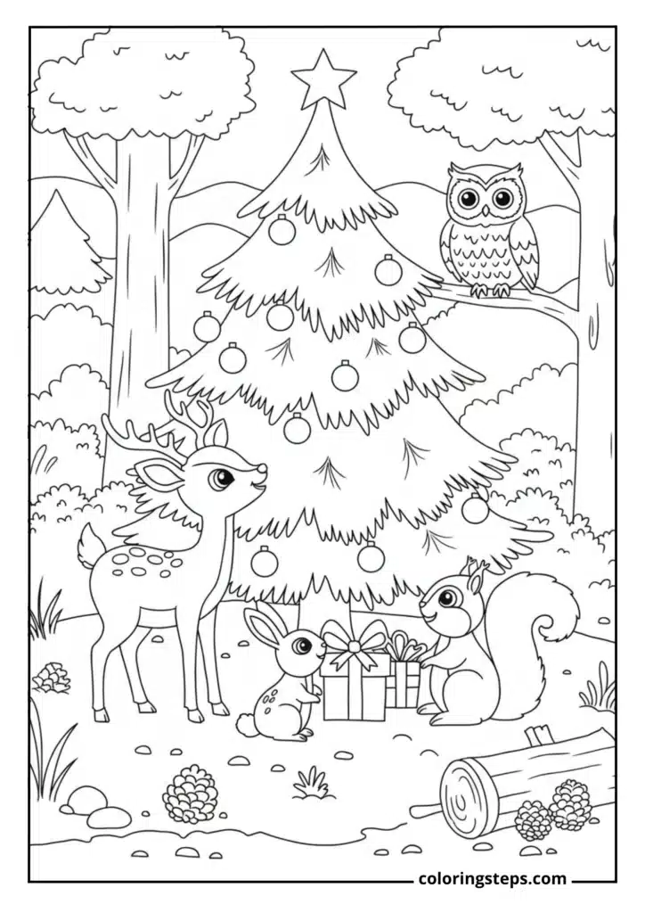 Tree with Woodland Animals