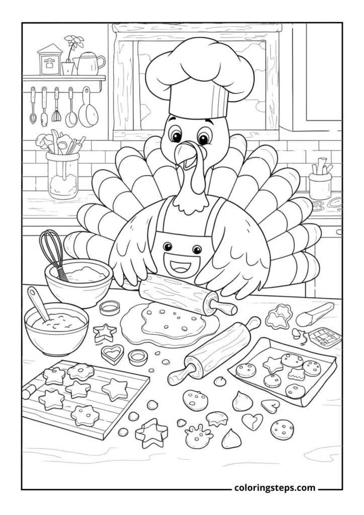 Turkey Chef Making Cookies