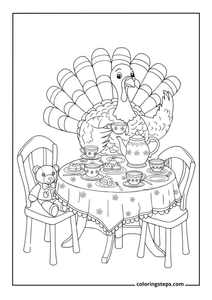Turkey Having a Tea Party