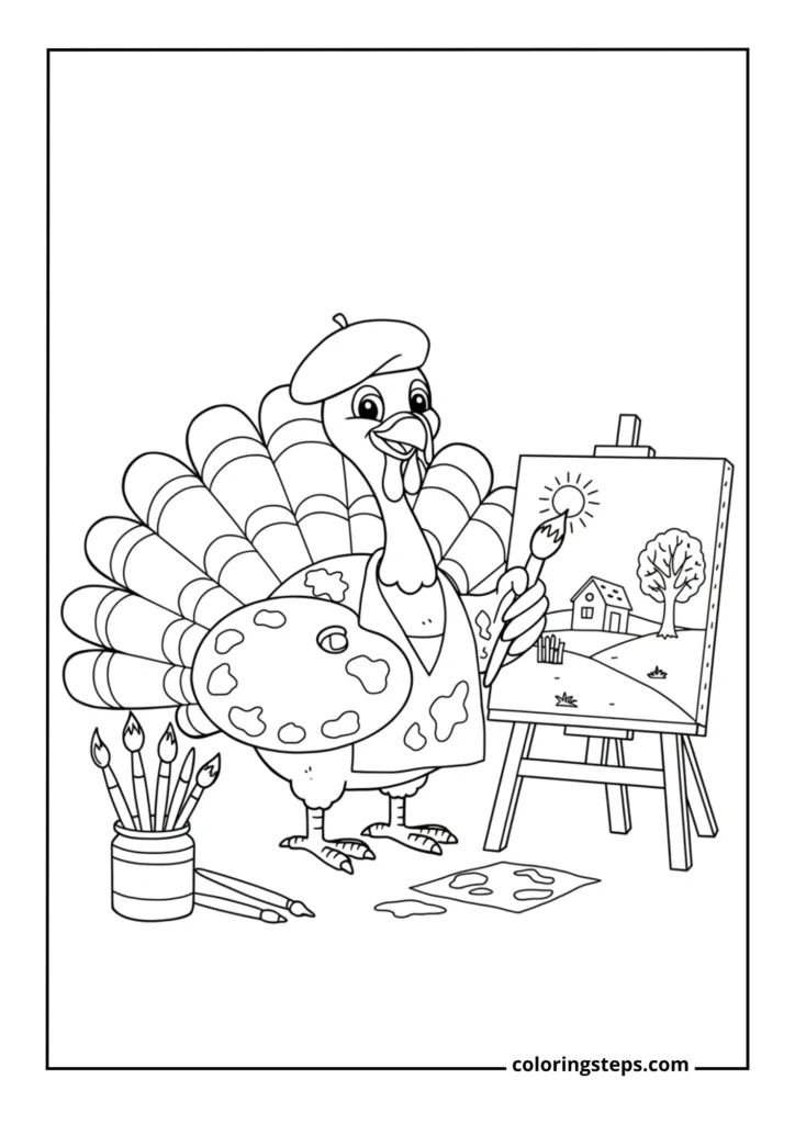 Turkey Painting a Picture