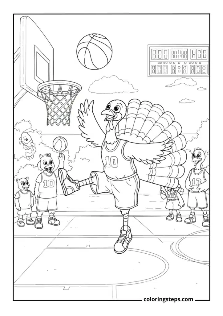 Turkey Playing Basketball