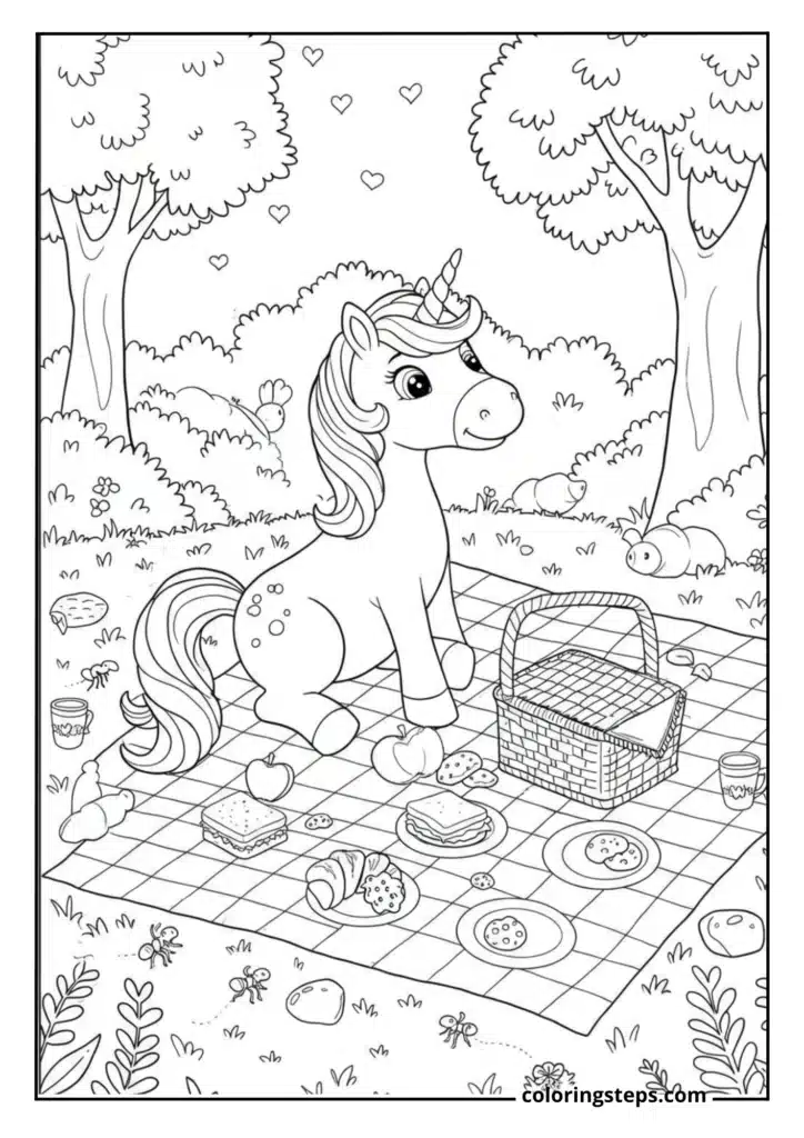 Unicorn Having Picnic