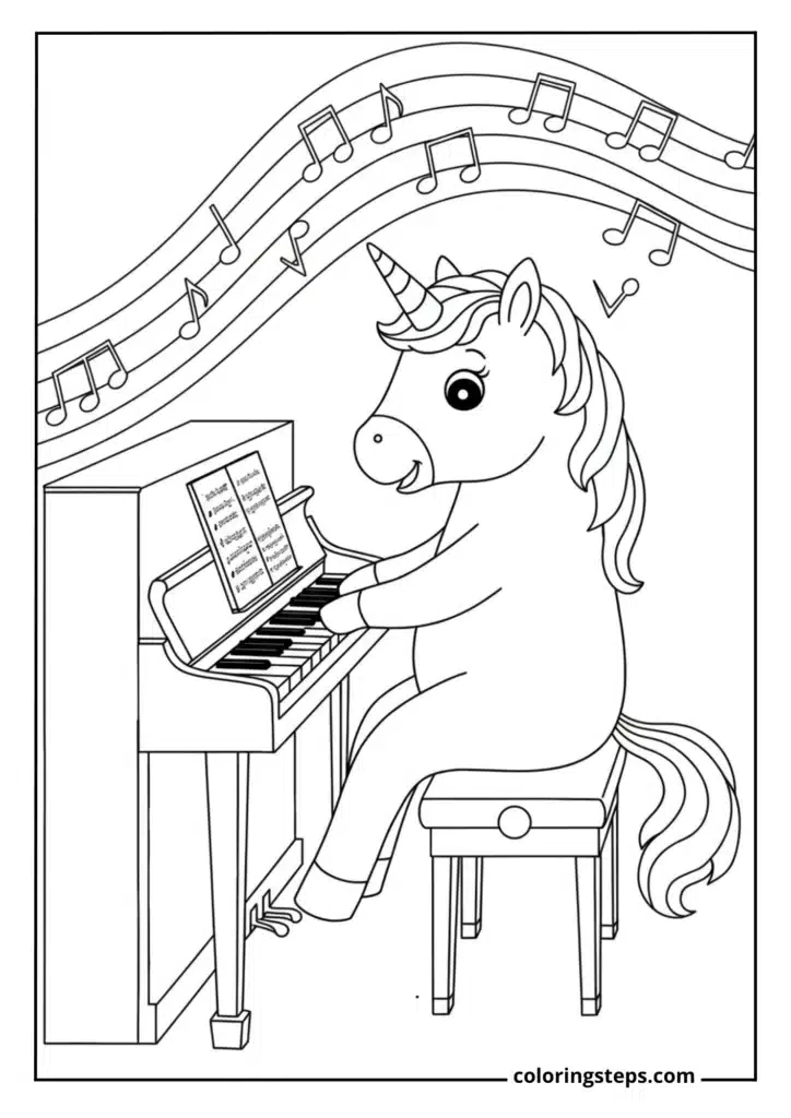 Unicorn Playing Piano