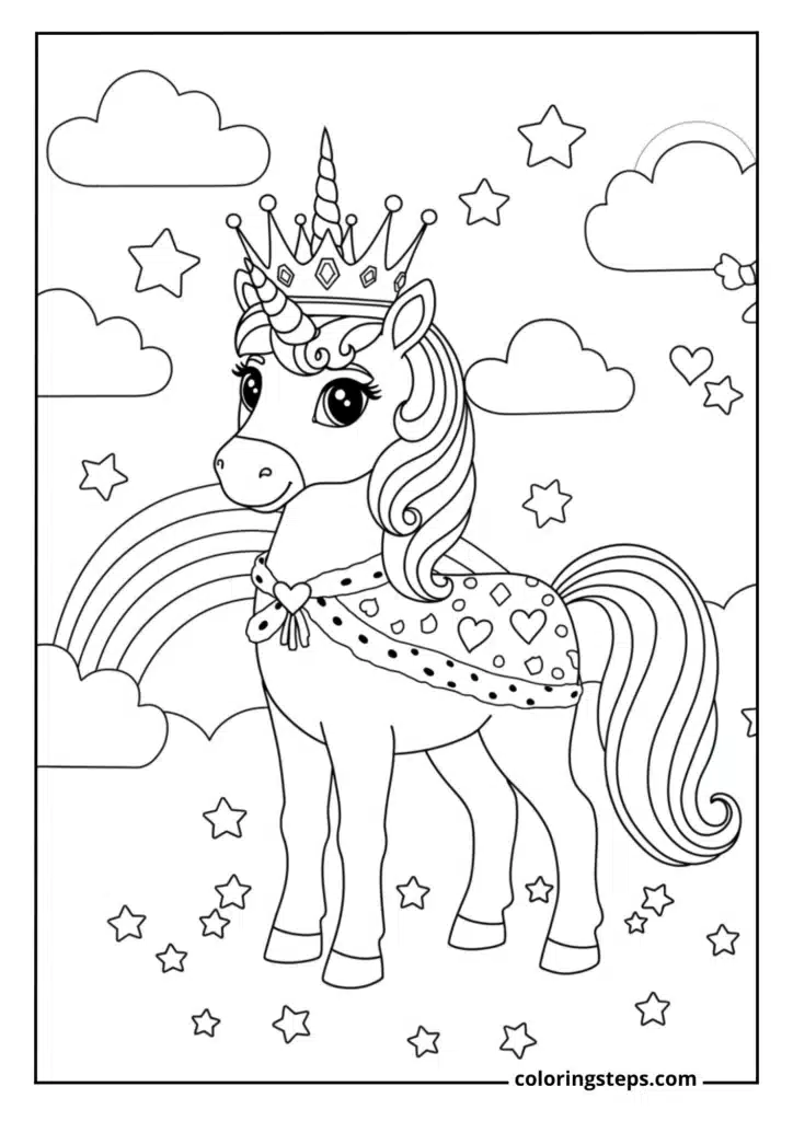 Unicorn Wearing Crown
