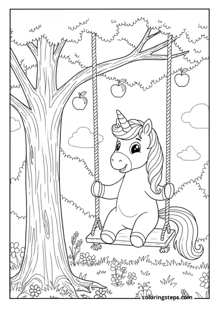 Unicorn on Swing