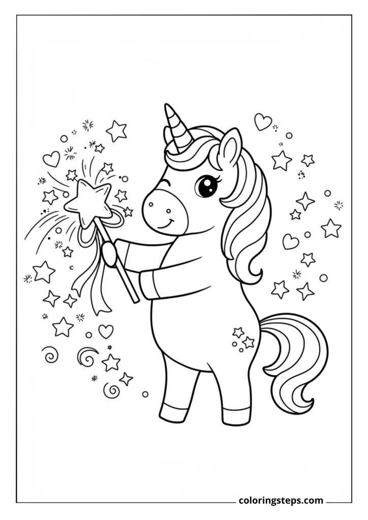 Unicorn with Magic Wand