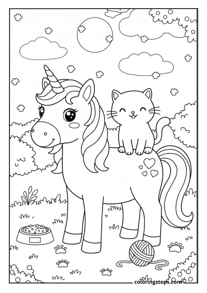 Unicorn with Pet Cat