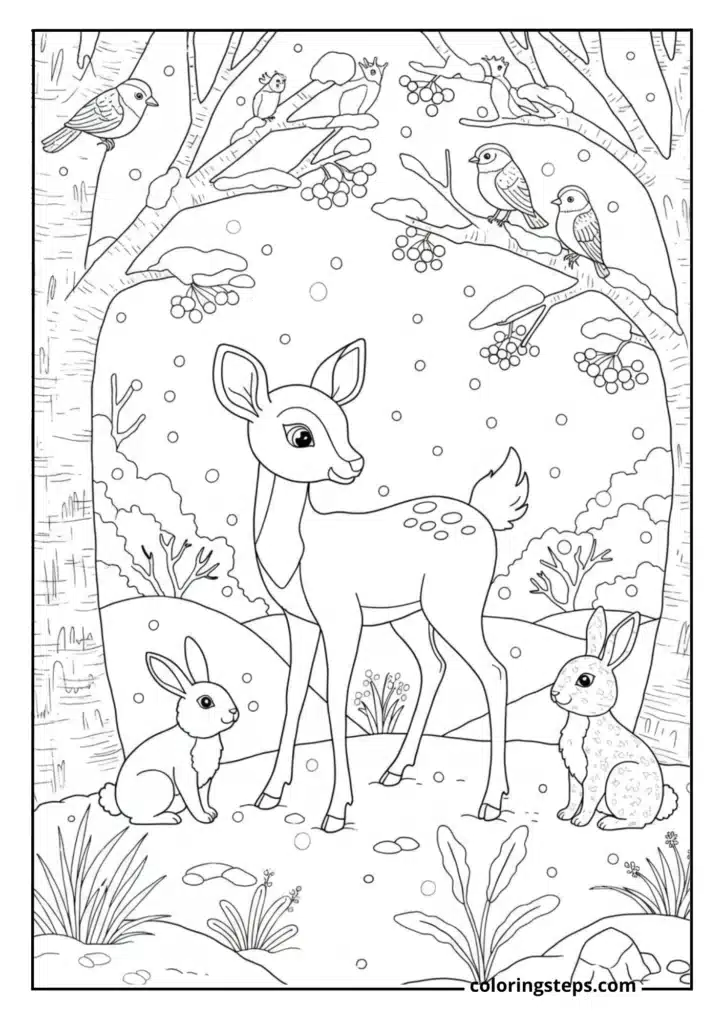 Winter Wildlife Scene