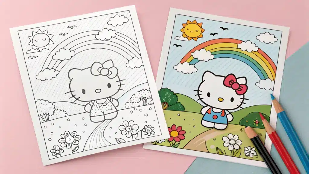 Hello Kitty Coloring Pages