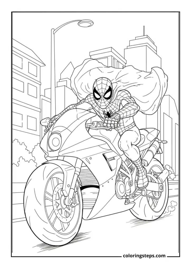 piderman on a Motorcycle