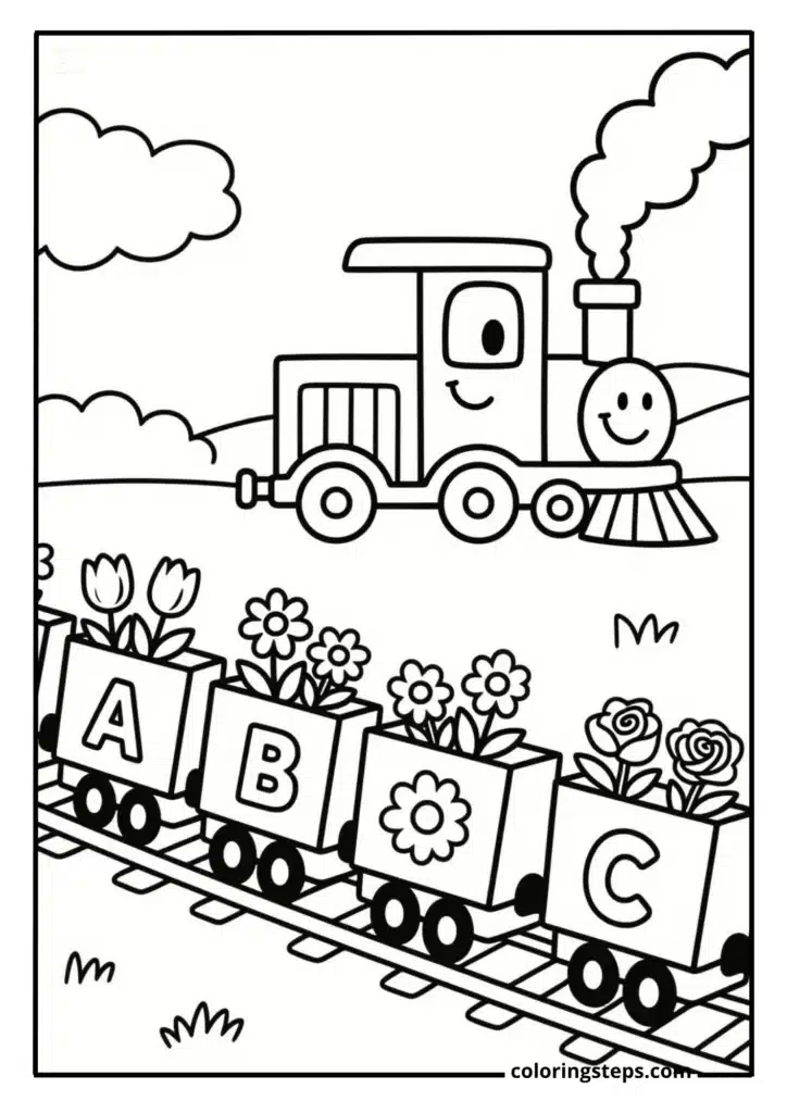 Alphabet Flower Train 1