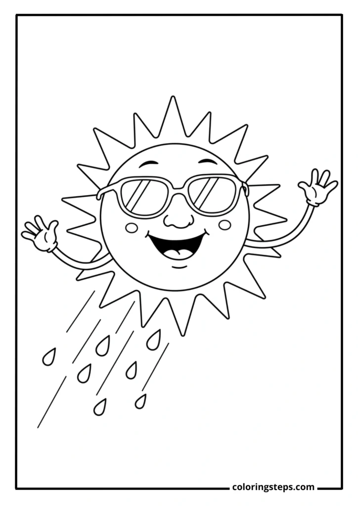 Kawaii Sun Character