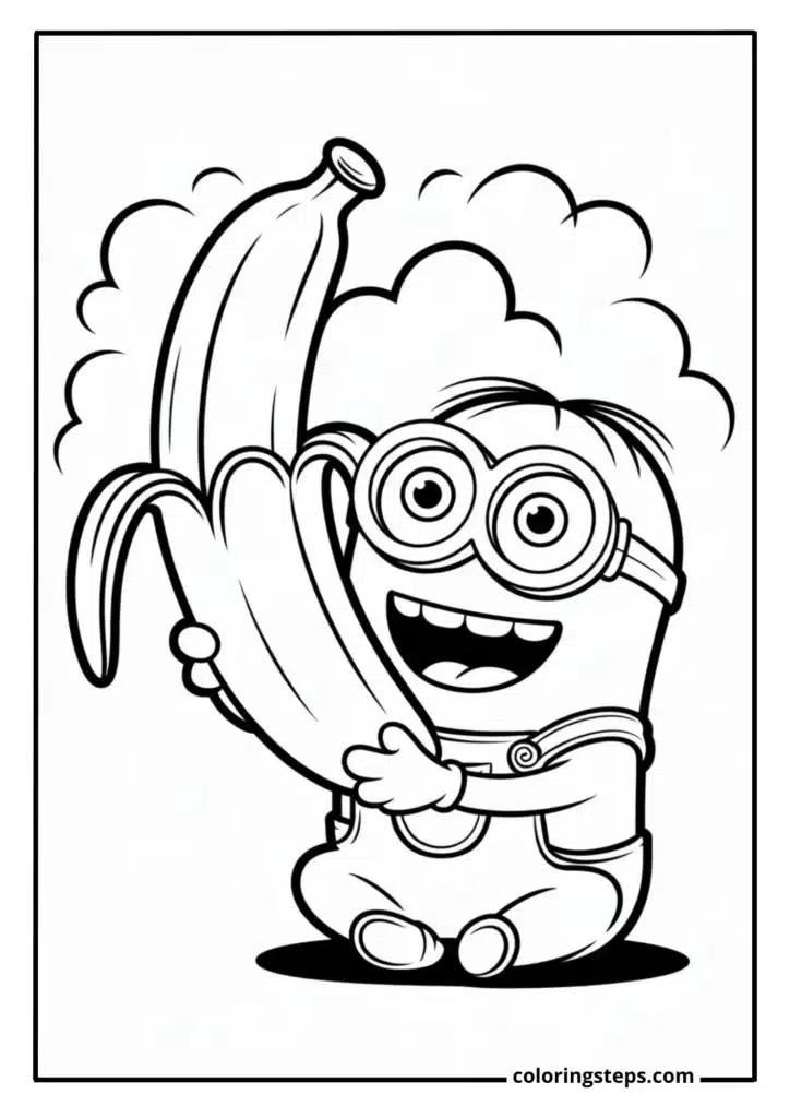 Minion Eating a Giant Banana