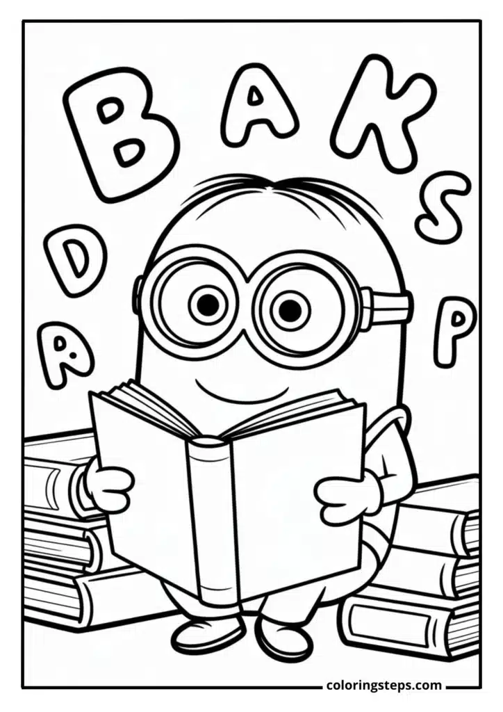 Minion Reading a Big Book