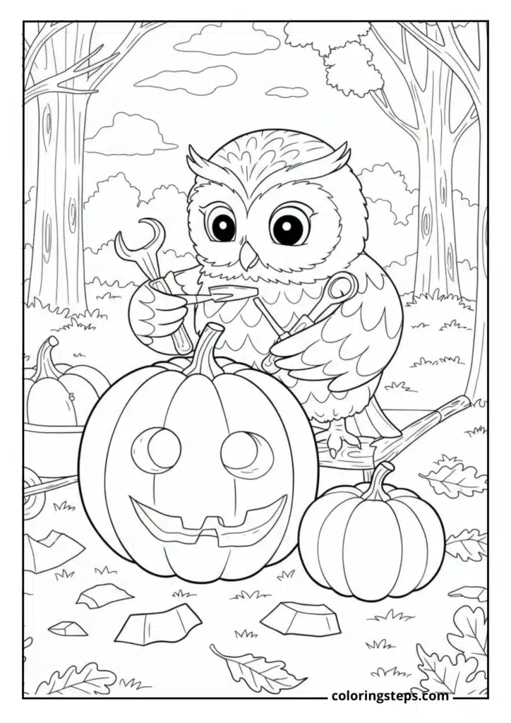 Owl's Pumpkin Carving