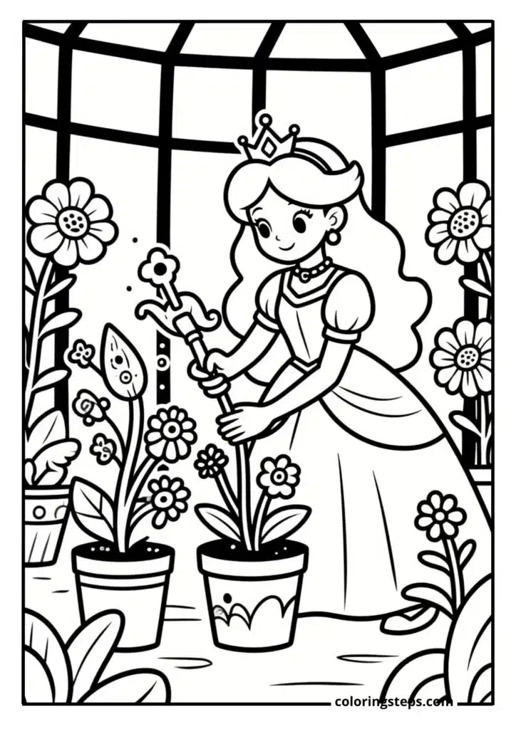 Princess Gardener with Magical Plants