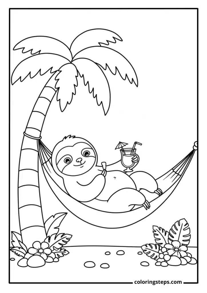 Sleepy Sloth in Hammock