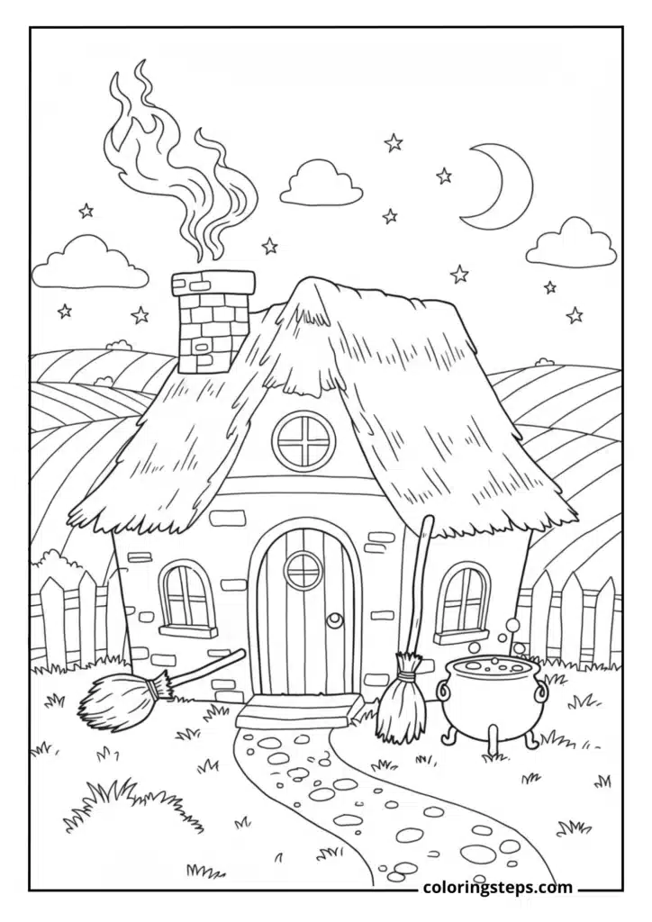 Spooky Cottage with Magical Elements