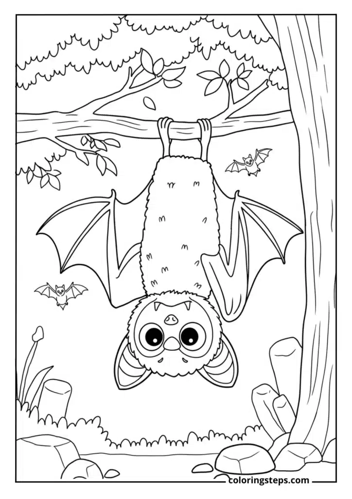 Vampire Bat Hanging Upside Down