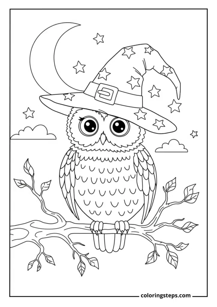 Witch Owl with Magic Hat