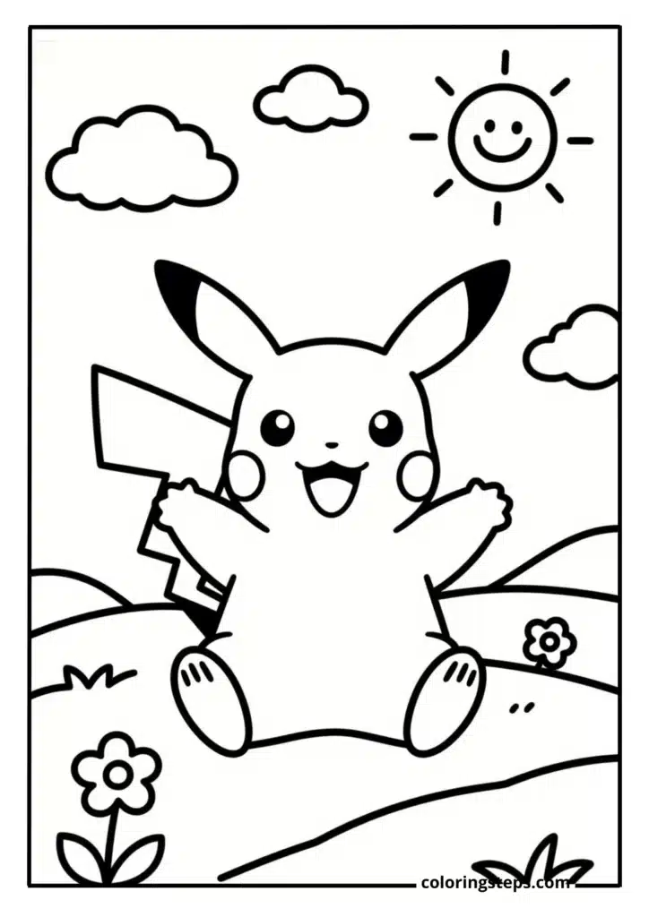 Pikachu in a Meadow