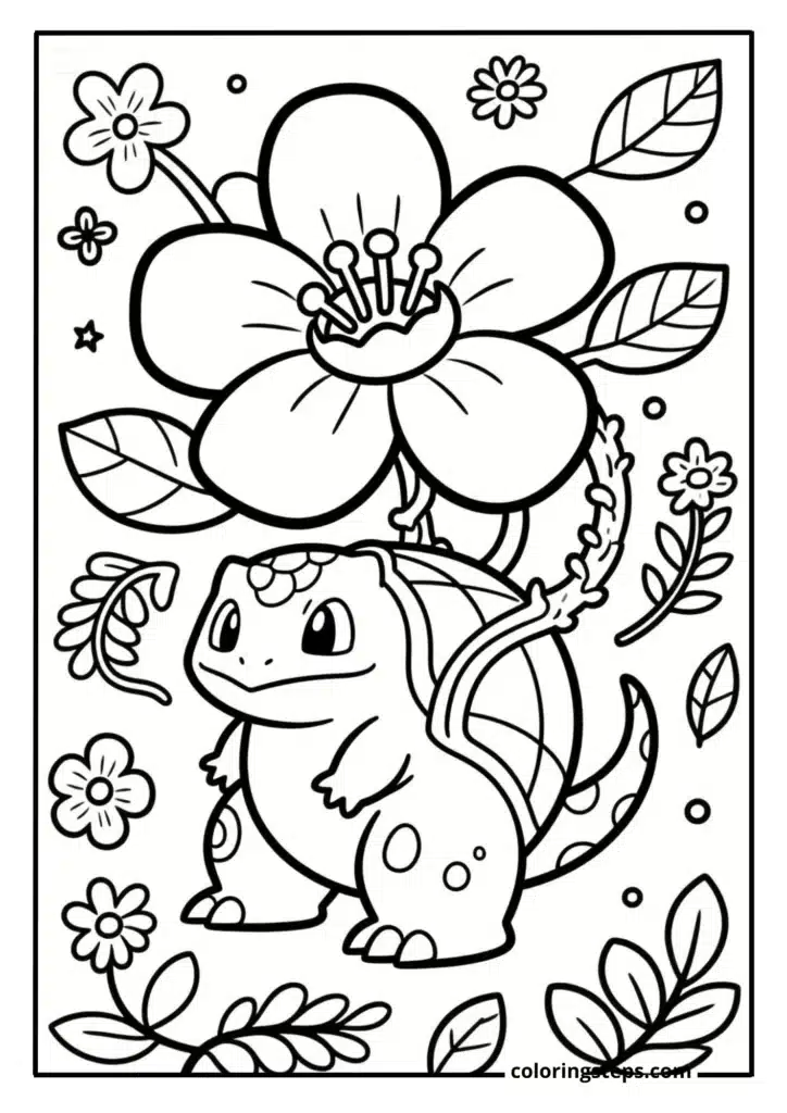 Venusaur in Garden Setting